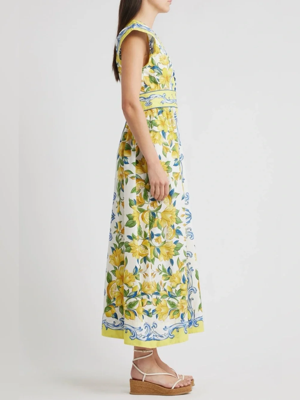 FARM Rio Sicily Scarf Print Cotton Maxi Dress, Size S, NWT 🇧🇷 - Picture 3 of 16